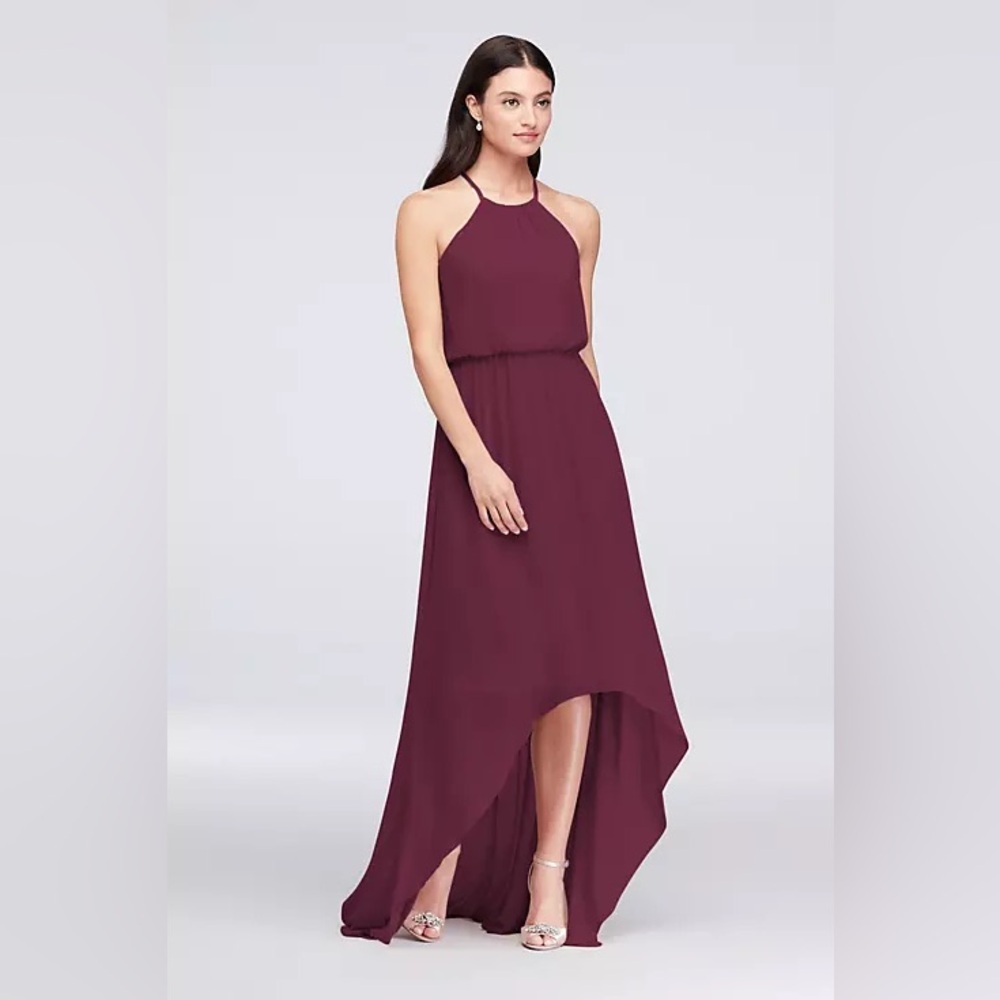 David’s Bridal High-Low Chiffon Halter Dress